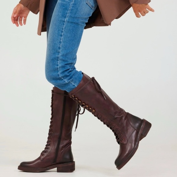 NEW Vintage Foundry Company Sadelle Lace Up Brown Leather Boot Women’s Size 9 - Picture 1 of 12